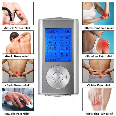 TENS EMS Unit 8 Modes Digital Palm Device Best Pain Relief Machine Body Massager for Neck Back Lumbar Muscle Stimulator Therapy