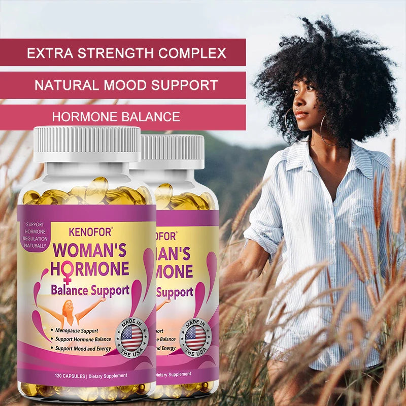 Kenofor Women's Menopause Supplement - For Night Sweats, Hot Flashes, and Mood Support - 120 Capsules, Non-GMO