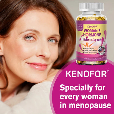 Kenofor Women's Menopause Supplement - For Night Sweats, Hot Flashes, and Mood Support - 120 Capsules, Non-GMO