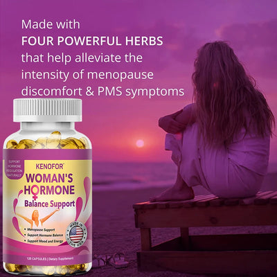 Kenofor Women's Menopause Supplement - For Night Sweats, Hot Flashes, and Mood Support - 120 Capsules, Non-GMO