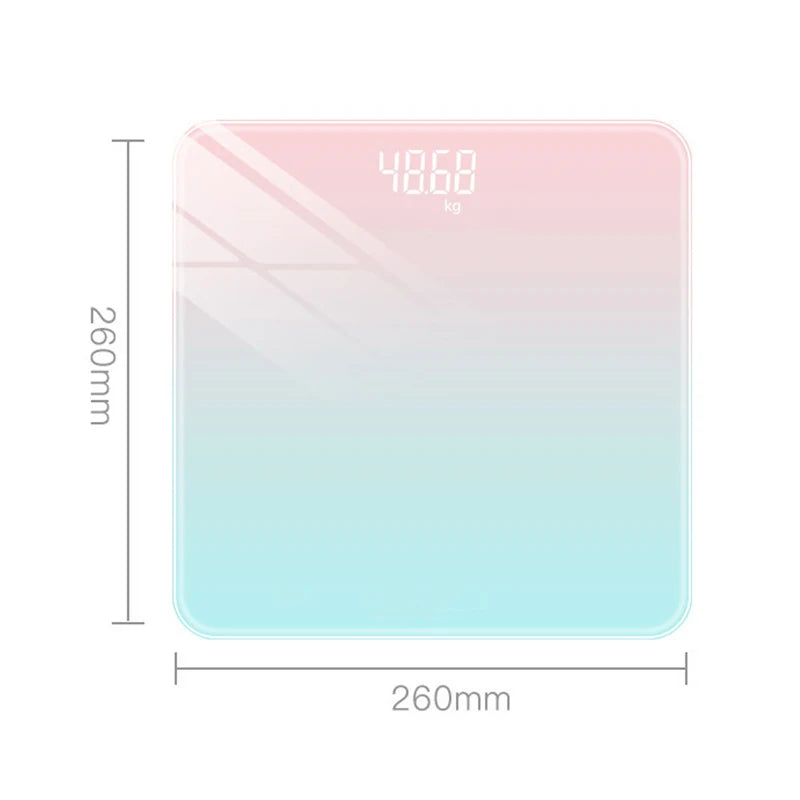 Home Rainbow Purple Rechargeable Battery Light Gradient Color Intelligent Health Weight Loss Measurement Electronic Body Scale