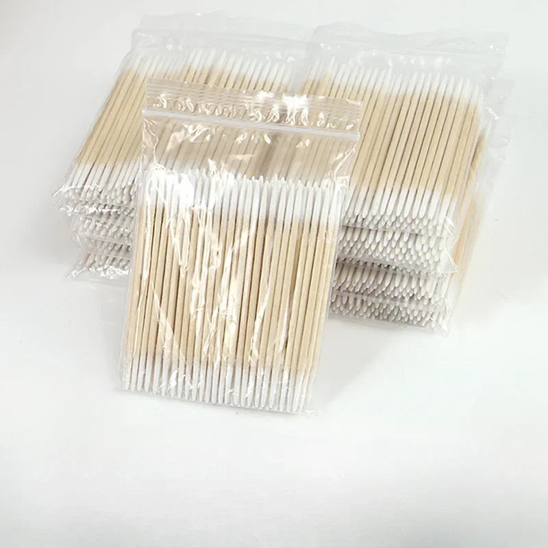 100/300pcs Double Head Cotton Swab Women Makeup Cotton Buds Tip For Medical Wood Sticks Nose Ears Cleaning Health Care Tools