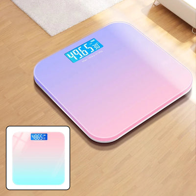 Home Rainbow Purple Rechargeable Battery Light Gradient Color Intelligent Health Weight Loss Measurement Electronic Body Scale