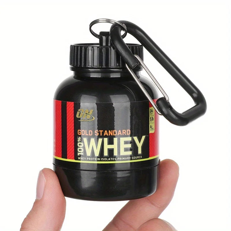 100ML Outdoor Sport Mini Portable Protein Container Powder Bottle With Whey Keychain Health Funnel Medicine Box Small Water Cup