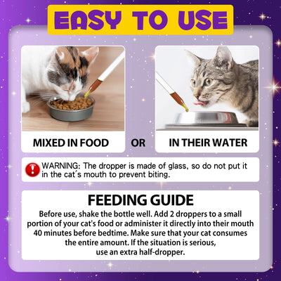 Melatonin for Cats Sleep Aid Supports Healthy Stress Relief Anxiety Relief 100% Natural Liquid Formula Regulates Sleep Patterns