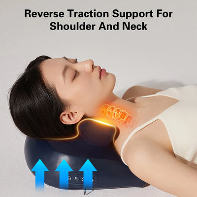 6D Electric Neck Massager Pillow Device Shiatsu Cervical Ttraction Heating Back Pillow Neck Massage Instrument Pain Back Relief