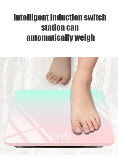 Home Rainbow Purple Rechargeable Battery Light Gradient Color Intelligent Health Weight Loss Measurement Electronic Body Scale