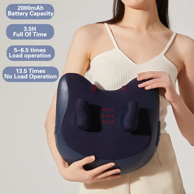 6D Electric Neck Massager Pillow Device Shiatsu Cervical Ttraction Heating Back Pillow Neck Massage Instrument Pain Back Relief