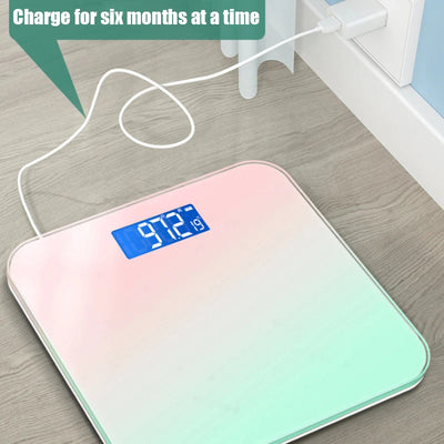 Home Rainbow Purple Rechargeable Battery Light Gradient Color Intelligent Health Weight Loss Measurement Electronic Body Scale