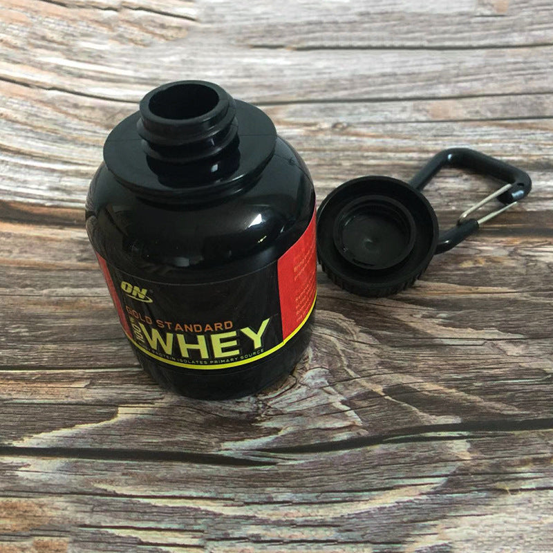 100ML Outdoor Sport Mini Portable Protein Container Powder Bottle With Whey Keychain Health Funnel Medicine Box Small Water Cup