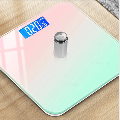 Home Rainbow Purple Rechargeable Battery Light Gradient Color Intelligent Health Weight Loss Measurement Electronic Body Scale